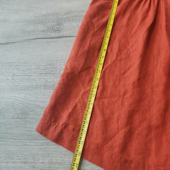 Garnet Hill Women's French Linen Dress in Orange Size 10 - Picture 3 of 7